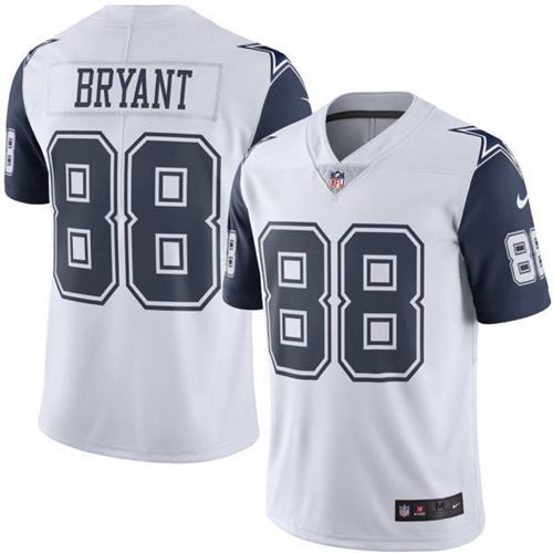 Nike Cowboys #88 Dez Bryant White Men's Stitched NFL Limited Rush Jersey